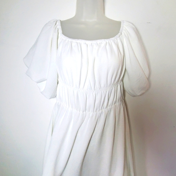 Dokotto Off-Shoulder White Mini Dress - Picture 4 of 4